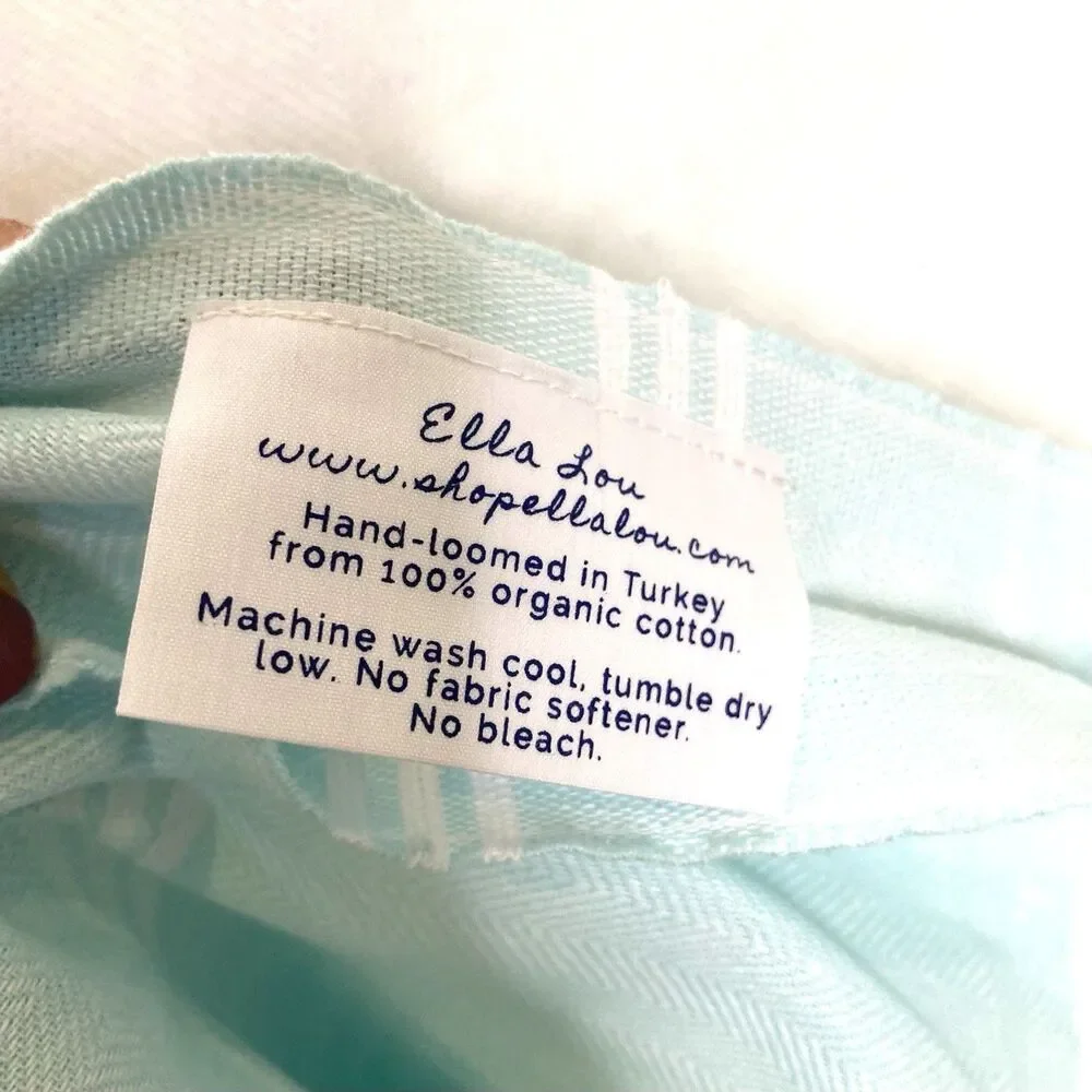 Ella Lou Bliss Organic Turkish Beach Towel 100% Organic Cotton Hand- Loomed NEW